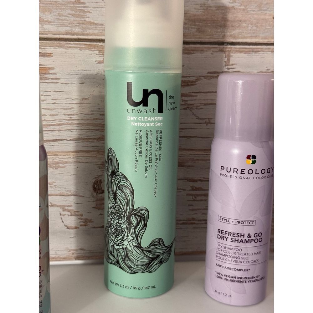 Pureology and Unwash - Dry Shampoo Bundle - 3 Travel Size and 1 Full Size. NEW - Picture 4 of 7